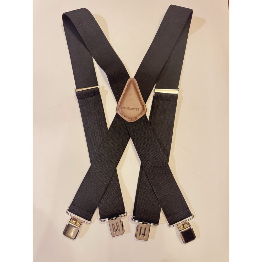Carhartt Suspenders Black Elastic Clip On 2 Inch Carpenter